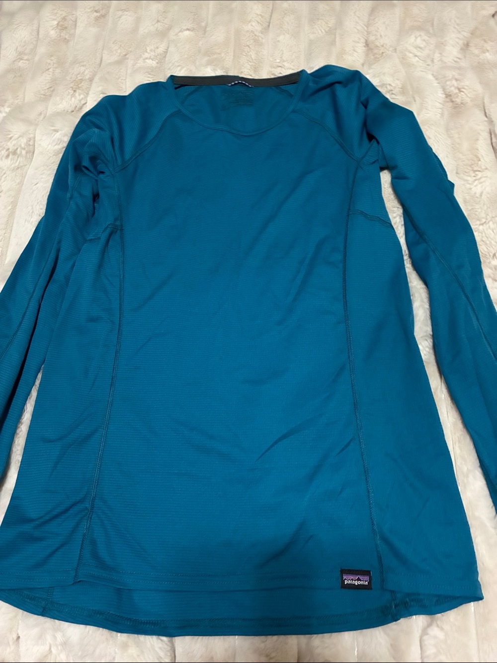 Patagonia Teal Blue Long Sleeve Active Top